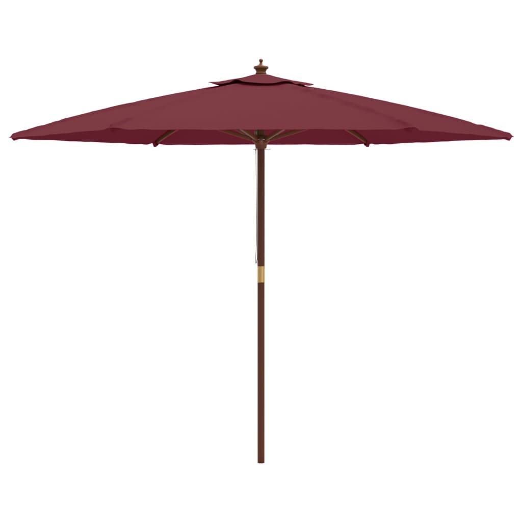 vidaXL Sonnenschirm mit Holzmast Bordeauxrot 299x240 cm