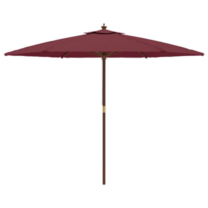 vidaXL Sonnenschirm mit Holzmast Bordeauxrot 299x240 cm