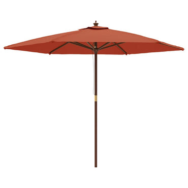 vidaXL Sonnenschirm mit Holzmast Terrakotta 299x240 cm