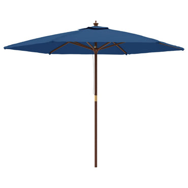vidaXL Sonnenschirm mit Holzmast Azurblau 299x240 cm