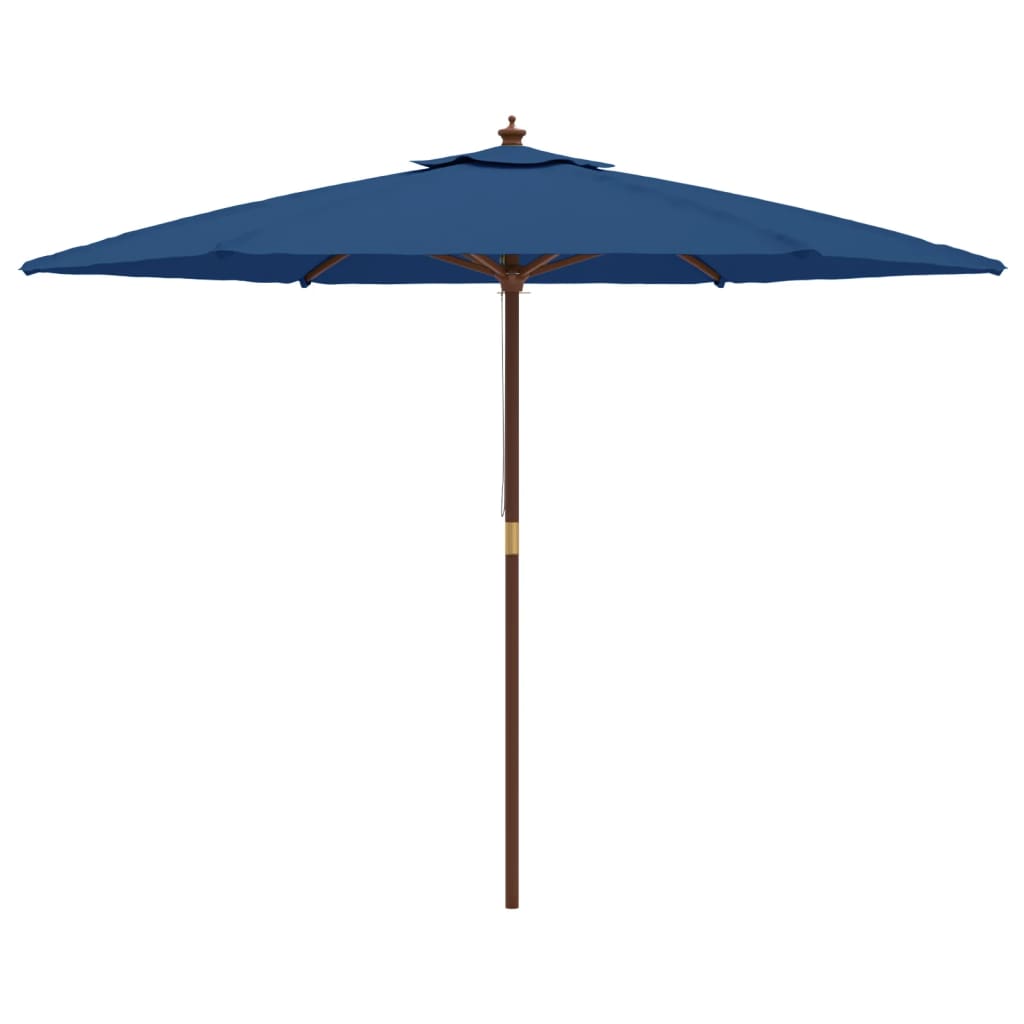 vidaXL Sonnenschirm mit Holzmast Azurblau 299x240 cm