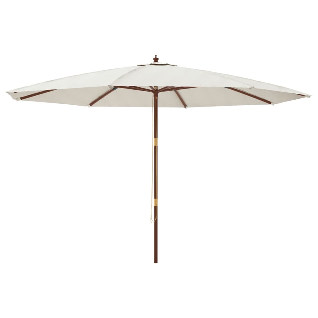 vidaXL Sonnenschirm mit Holzmast Sandfarben 400x273 cm