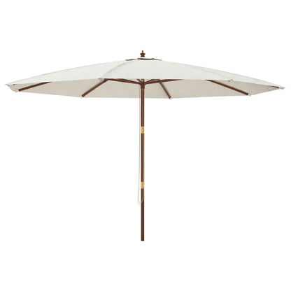 vidaXL Sonnenschirm mit Holzmast Sandfarben 400x273 cm