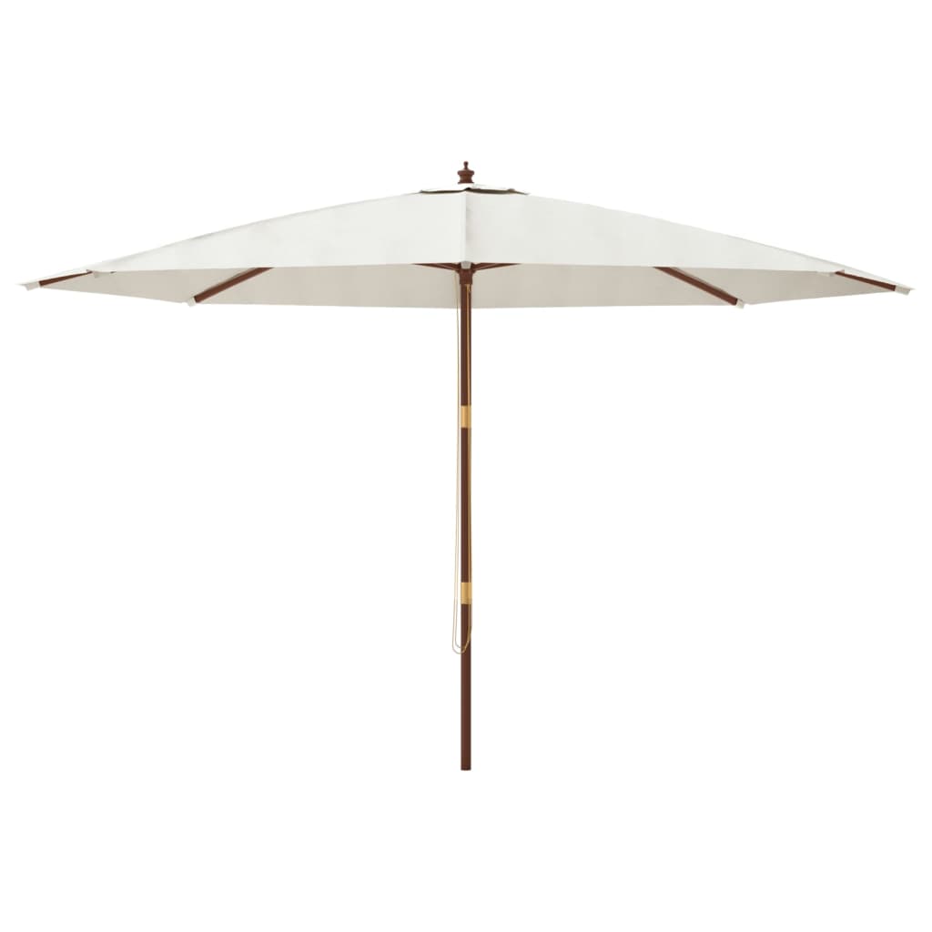 vidaXL Sonnenschirm mit Holzmast Sandfarben 400x273 cm
