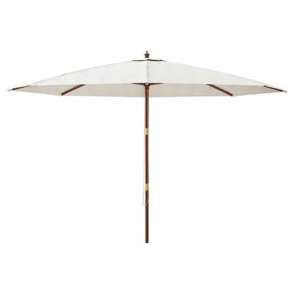 vidaXL Sonnenschirm mit Holzmast Sandfarben 400x273 cm