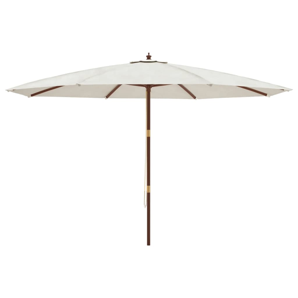 vidaXL Sonnenschirm mit Holzmast Sandfarben 400x273 cm