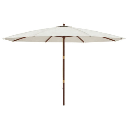 vidaXL Sonnenschirm mit Holzmast Sandfarben 400x273 cm