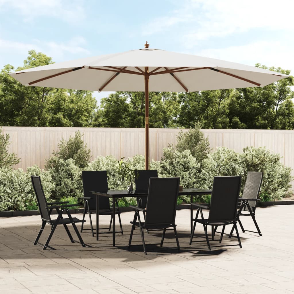 vidaXL Sonnenschirm mit Holzmast Sandfarben 400x273 cm
