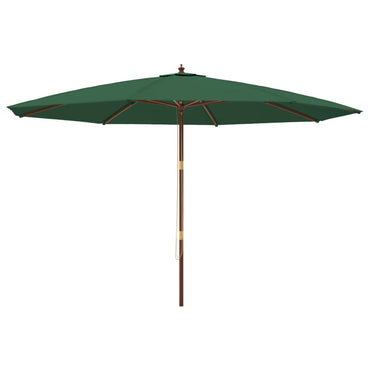 vidaXL Sonnenschirm mit Holzmast Grün 400x273 cm
