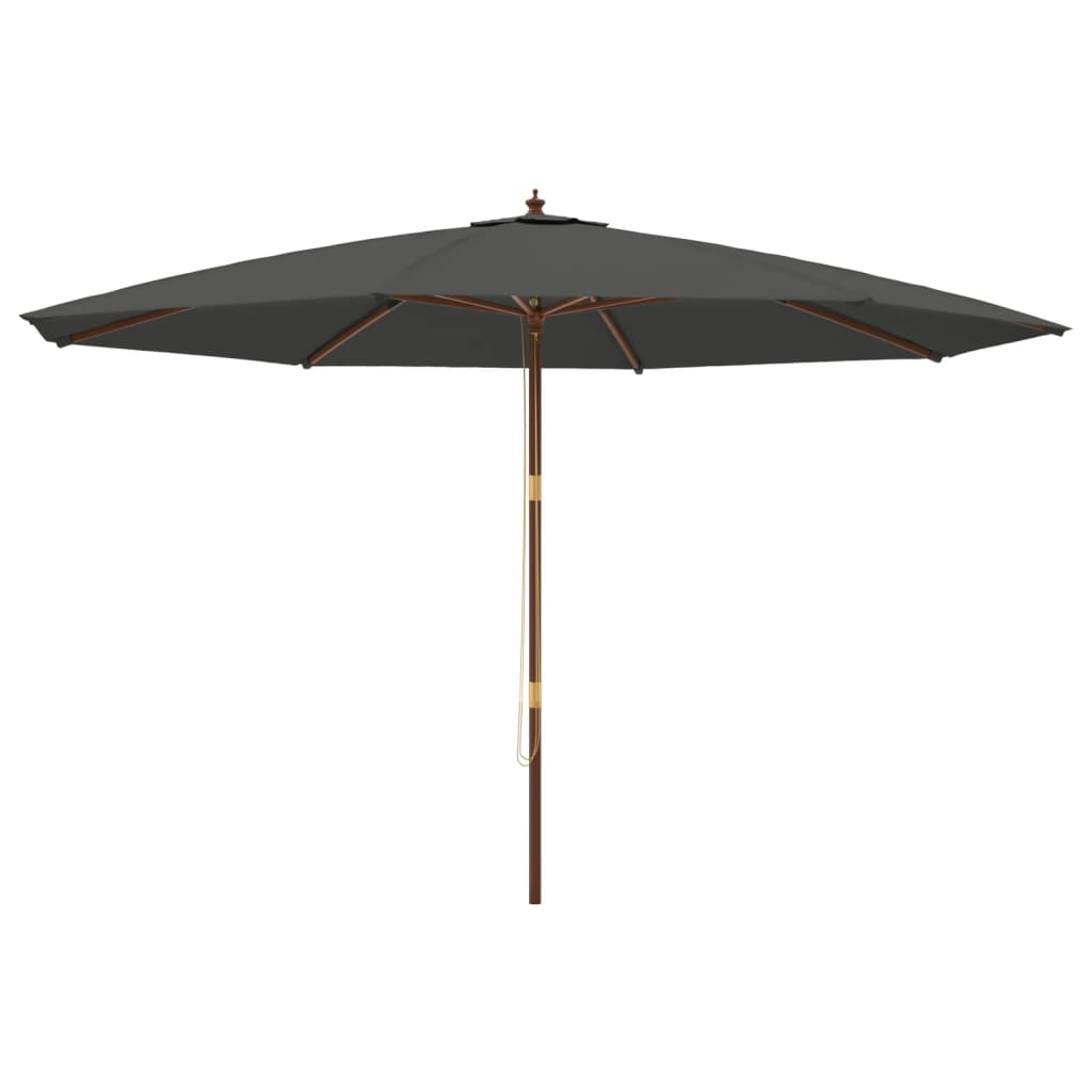 vidaXL Sonnenschirm mit Holzmast Anthrazit 400x273 cm