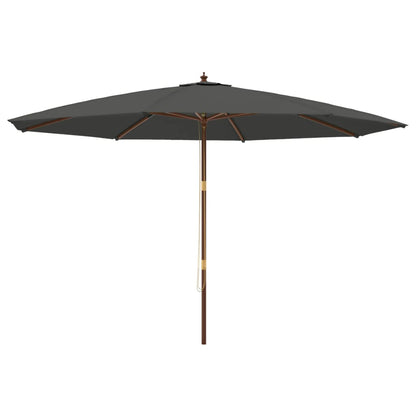 vidaXL Sonnenschirm mit Holzmast Anthrazit 400x273 cm