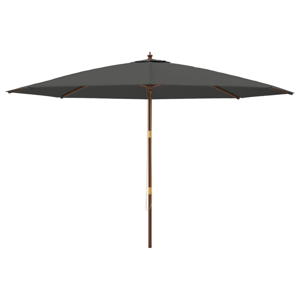 vidaXL Sonnenschirm mit Holzmast Anthrazit 400x273 cm