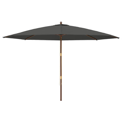 vidaXL Sonnenschirm mit Holzmast Anthrazit 400x273 cm