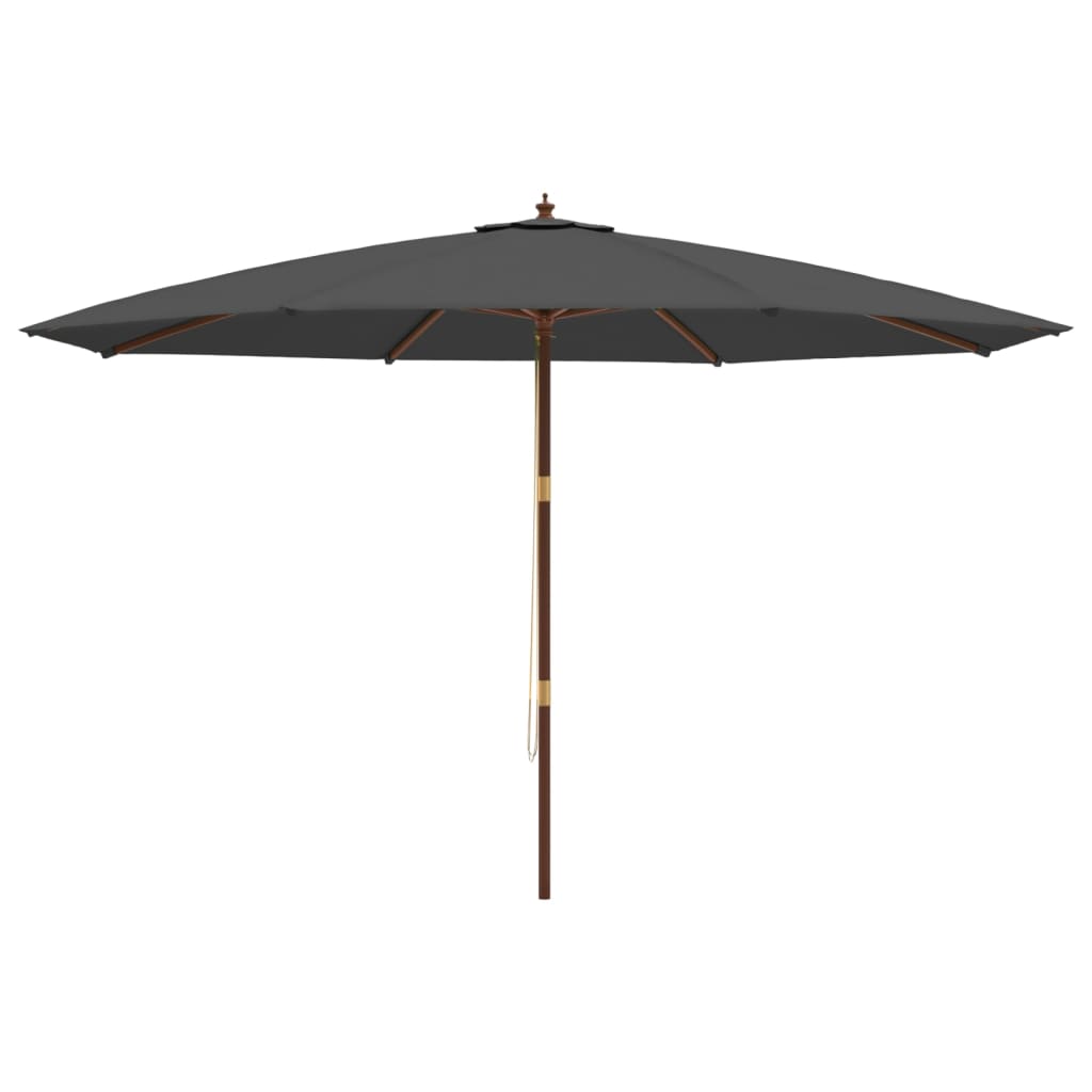 vidaXL Sonnenschirm mit Holzmast Anthrazit 400x273 cm