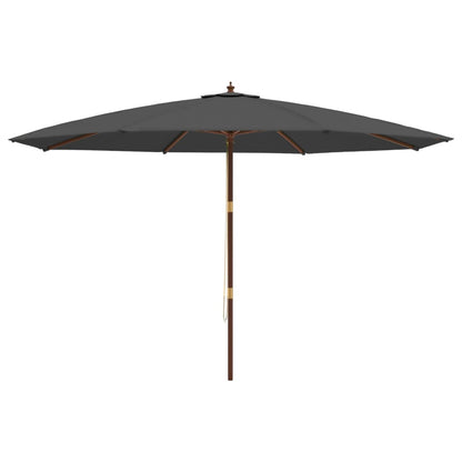 vidaXL Sonnenschirm mit Holzmast Anthrazit 400x273 cm