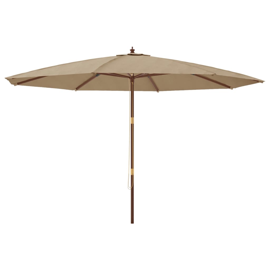vidaXL Sonnenschirm mit Holzmast Taupe 400x273 cm
