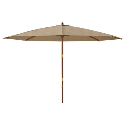 vidaXL Sonnenschirm mit Holzmast Taupe 400x273 cm