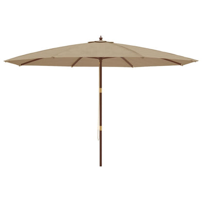 vidaXL Sonnenschirm mit Holzmast Taupe 400x273 cm