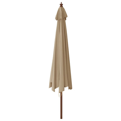 vidaXL Sonnenschirm mit Holzmast Taupe 400x273 cm