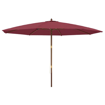 vidaXL Sonnenschirm mit Holzmast Bordeauxrot 400x273 cm