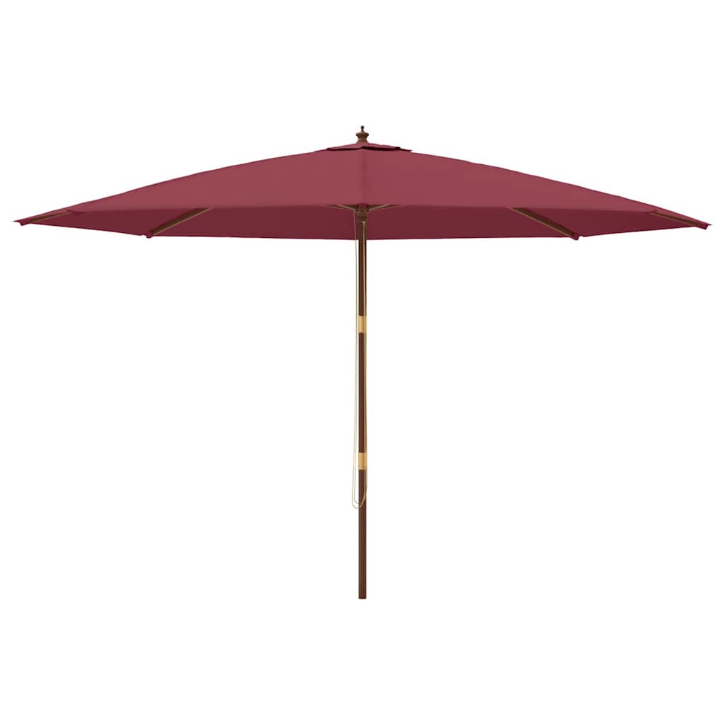 vidaXL Sonnenschirm mit Holzmast Bordeauxrot 400x273 cm
