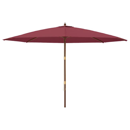 vidaXL Sonnenschirm mit Holzmast Bordeauxrot 400x273 cm