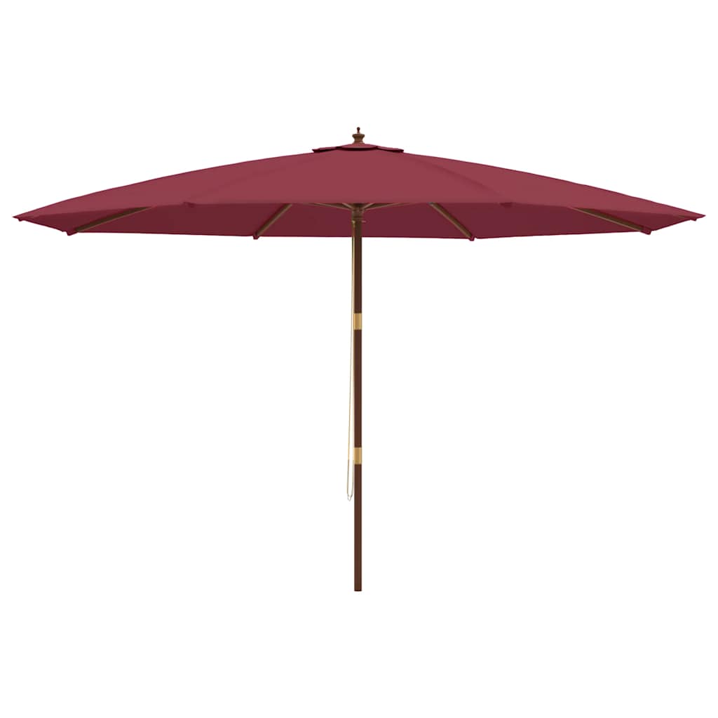 vidaXL Sonnenschirm mit Holzmast Bordeauxrot 400x273 cm