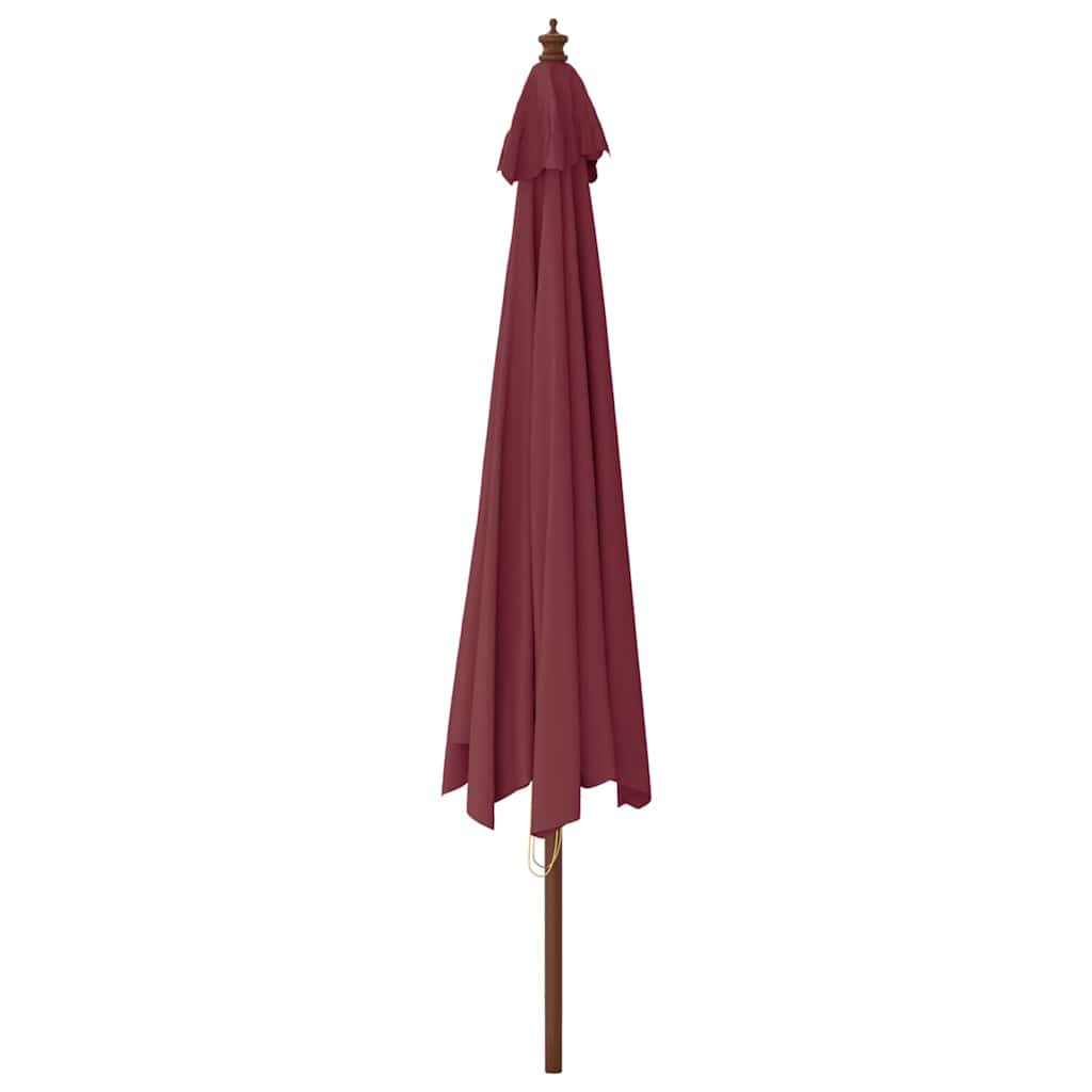 vidaXL Sonnenschirm mit Holzmast Bordeauxrot 400x273 cm
