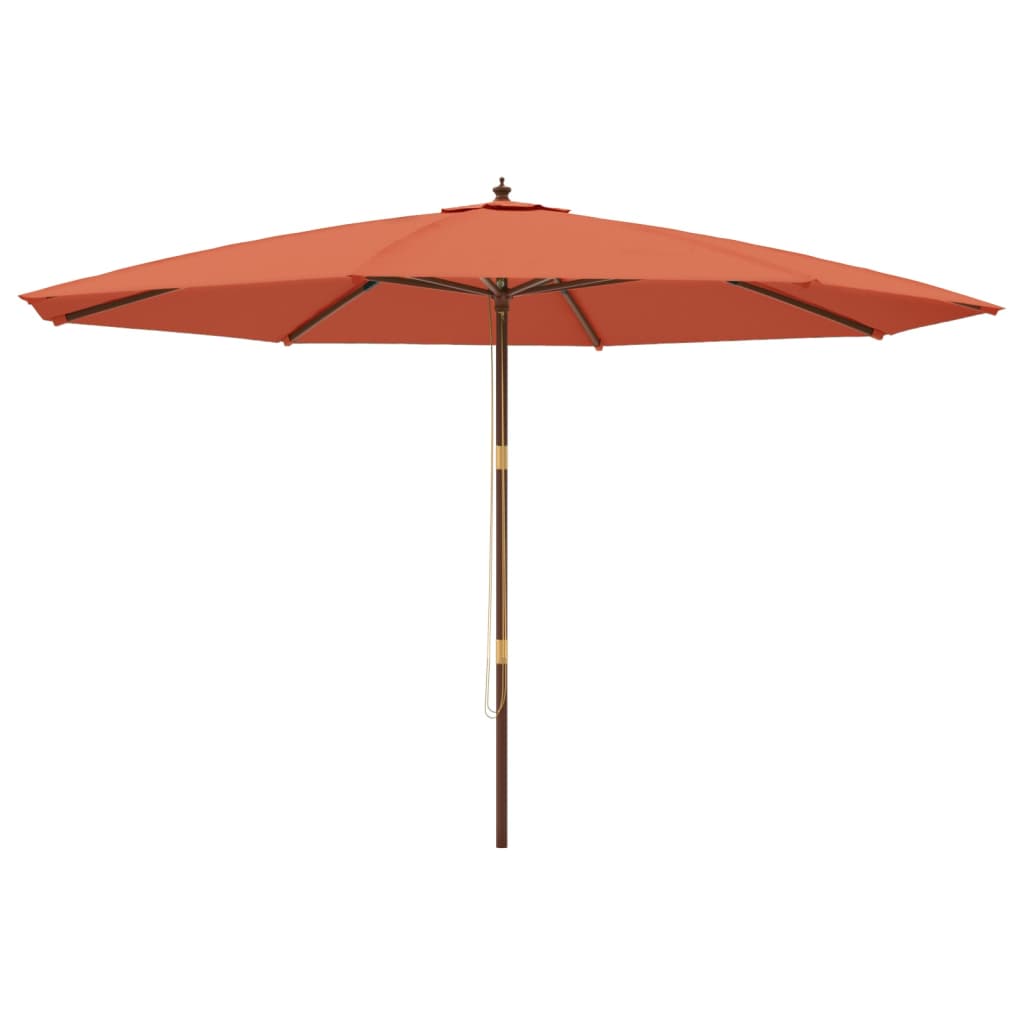 vidaXL Sonnenschirm mit Holzmast Terrakotta 400x273 cm