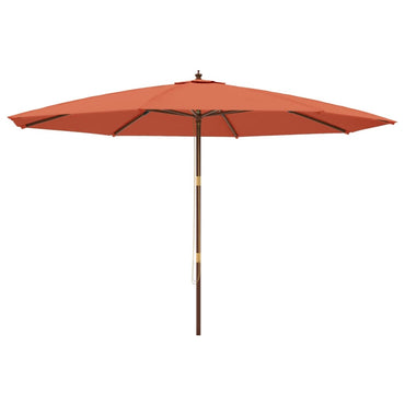 vidaXL Sonnenschirm mit Holzmast Terrakotta 400x273 cm