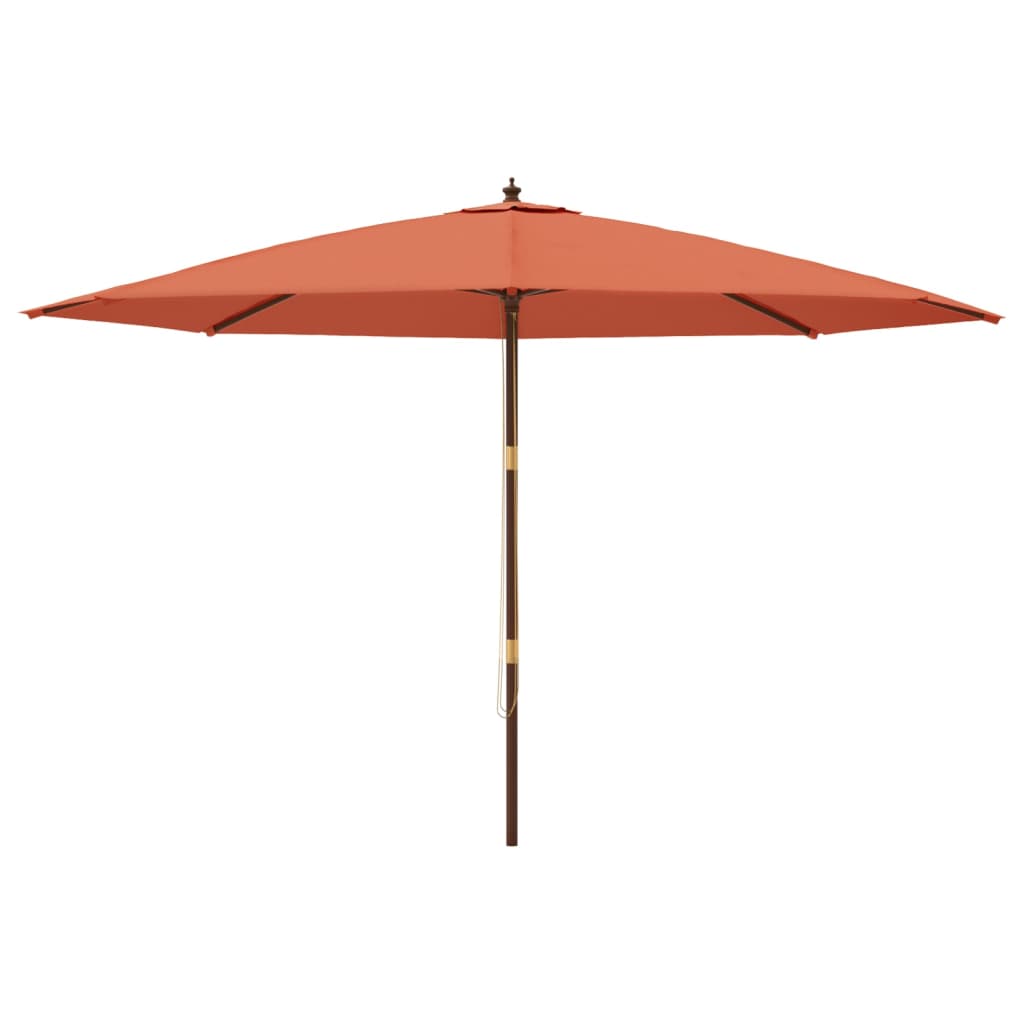 vidaXL Sonnenschirm mit Holzmast Terrakotta 400x273 cm