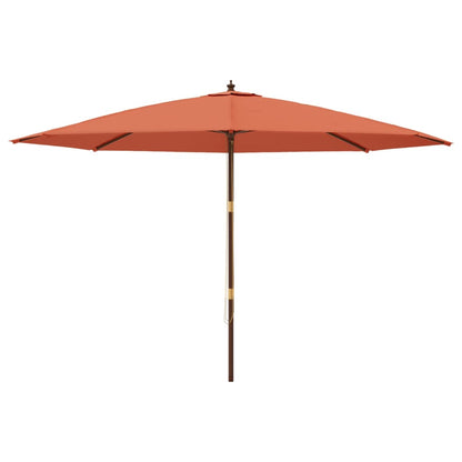 vidaXL Sonnenschirm mit Holzmast Terrakotta 400x273 cm