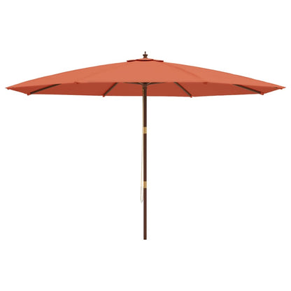 vidaXL Sonnenschirm mit Holzmast Terrakotta 400x273 cm