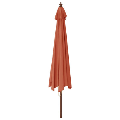 vidaXL Sonnenschirm mit Holzmast Terrakotta 400x273 cm