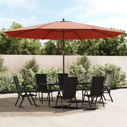 vidaXL Sonnenschirm mit Holzmast Terrakotta 400x273 cm