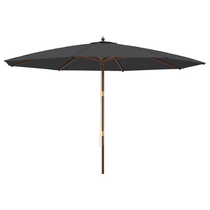 vidaXL Sonnenschirm mit Holzmast Schwarz 400x273 cm