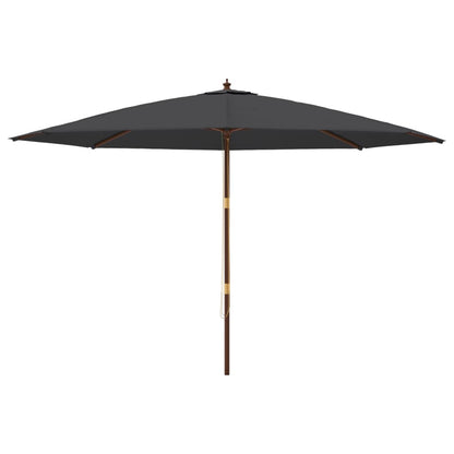 vidaXL Sonnenschirm mit Holzmast Schwarz 400x273 cm