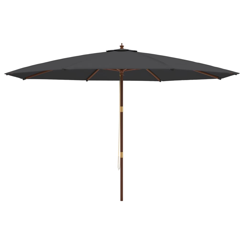 vidaXL Sonnenschirm mit Holzmast Schwarz 400x273 cm