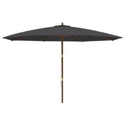 vidaXL Sonnenschirm mit Holzmast Schwarz 400x273 cm