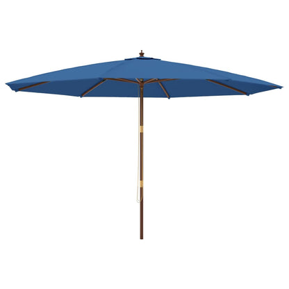 vidaXL Sonnenschirm mit Holzmast Azurblau 400x273 cm