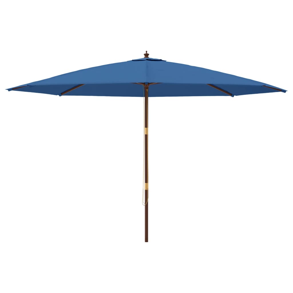 vidaXL Sonnenschirm mit Holzmast Azurblau 400x273 cm