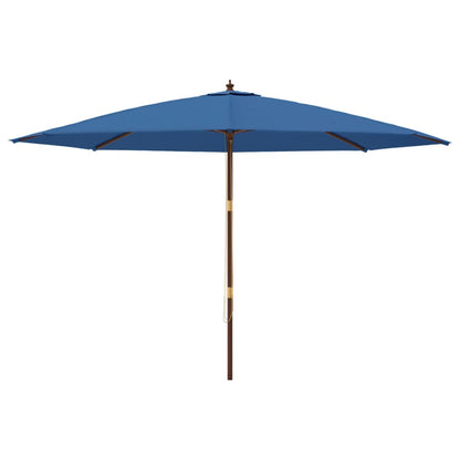 vidaXL Sonnenschirm mit Holzmast Azurblau 400x273 cm