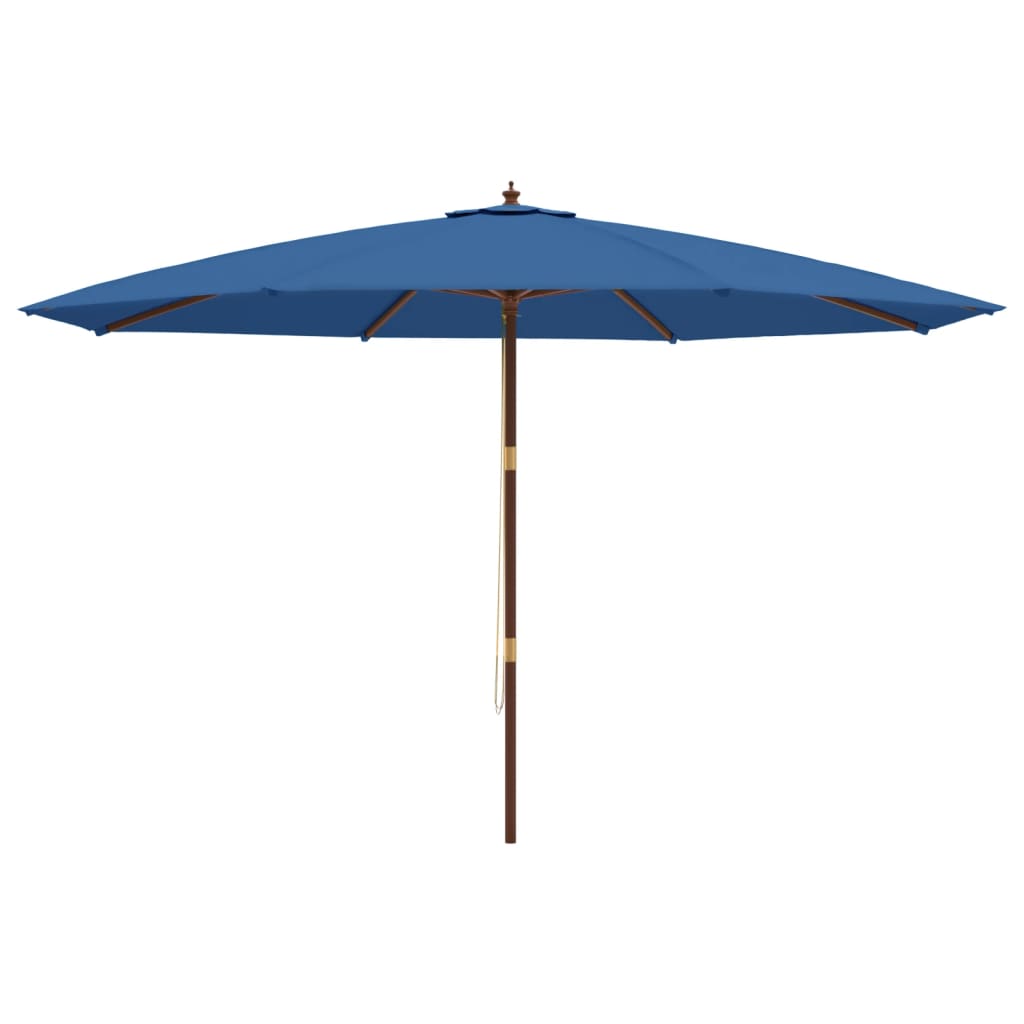 vidaXL Sonnenschirm mit Holzmast Azurblau 400x273 cm