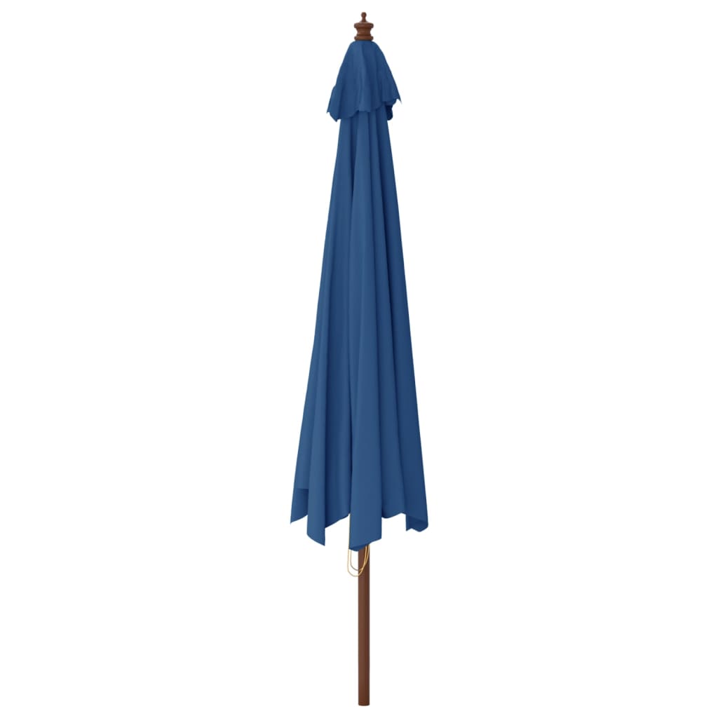 vidaXL Sonnenschirm mit Holzmast Azurblau 400x273 cm