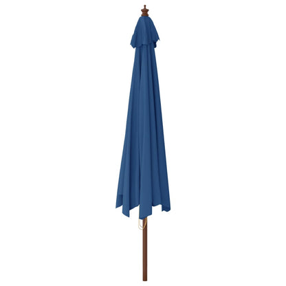 vidaXL Sonnenschirm mit Holzmast Azurblau 400x273 cm