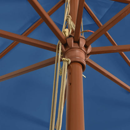 vidaXL Sonnenschirm mit Holzmast Azurblau 400x273 cm