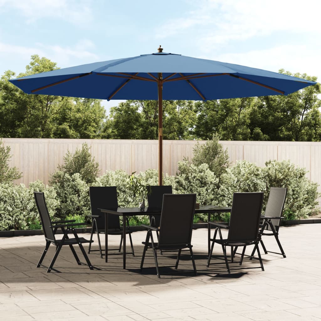 vidaXL Sonnenschirm mit Holzmast Azurblau 400x273 cm
