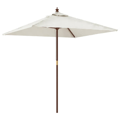 vidaXL Sonnenschirm mit Holzmast Sandfarben 198x198x231 cm