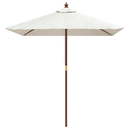 vidaXL Sonnenschirm mit Holzmast Sandfarben 198x198x231 cm