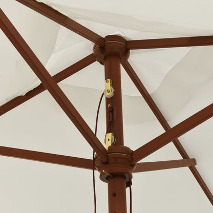 vidaXL Sonnenschirm mit Holzmast Sandfarben 198x198x231 cm